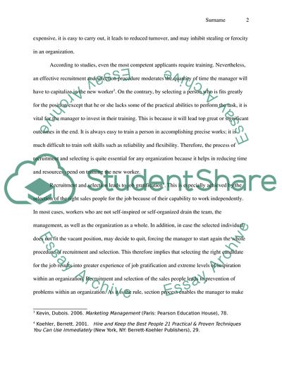 The Importance of Recruitment and Selection of Salespeople