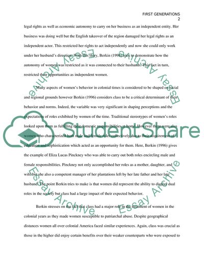 First Generations by C. Berkin