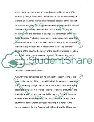 Describe only four (4) factors that create a current account deficit. Leave a space between each factor