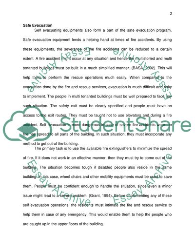 Safe evacuation from multi tenanted buildings