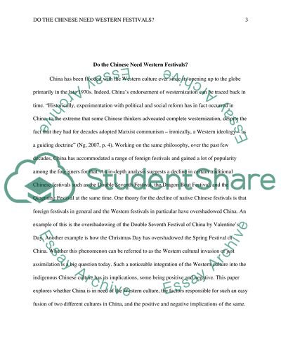 Do the Chinese Need Western Festivals