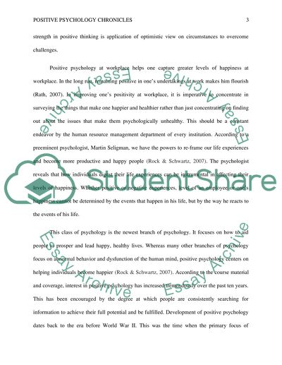 Positive Psychology Chronicle
