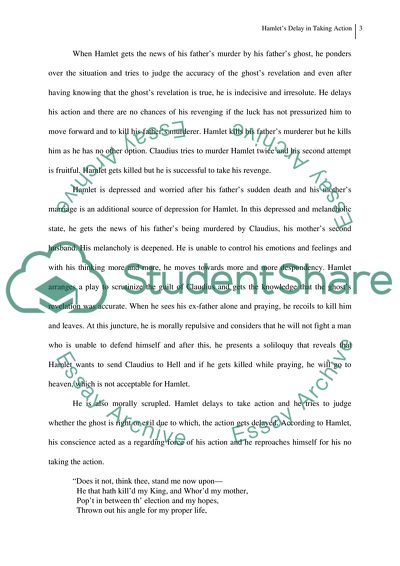 Hamlets Procrastination and Delay: Moral Scruples and Conscience