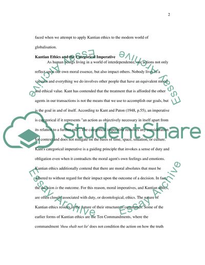 Kantian Ethics on Human Rights