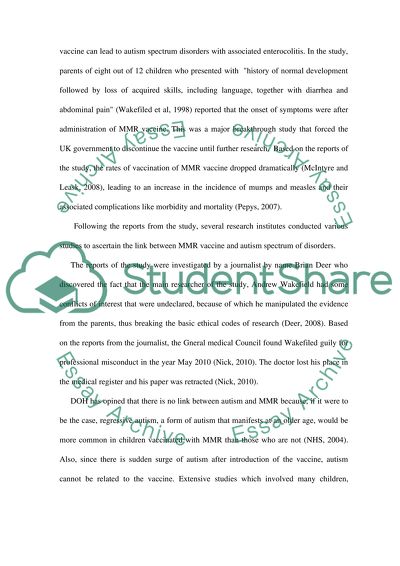 The Controversy Surrounding the MMR Vaccine