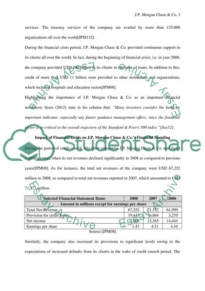 The Role of JP Morgan Chase & Co in the Financial System