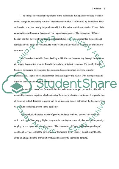 Paper about the economics of Easter