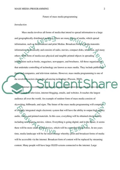 Future of Mass Media Programming