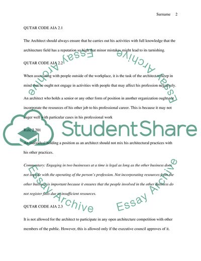 AIA Code of Ethics Assignment Example | Topics and Well Written Essays ...