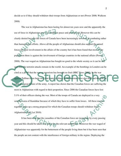 Canadian troops must not be in Afghanistan