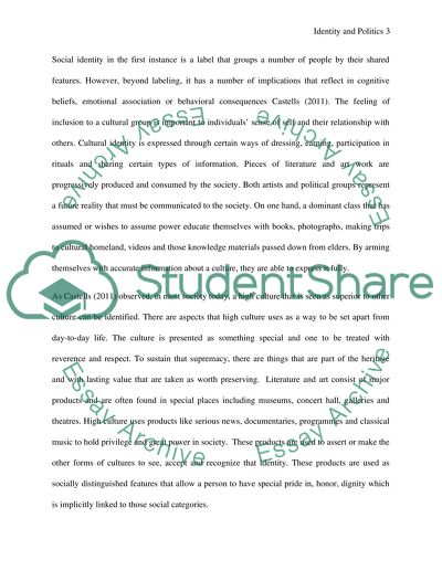 Culture as an Expression of Identity