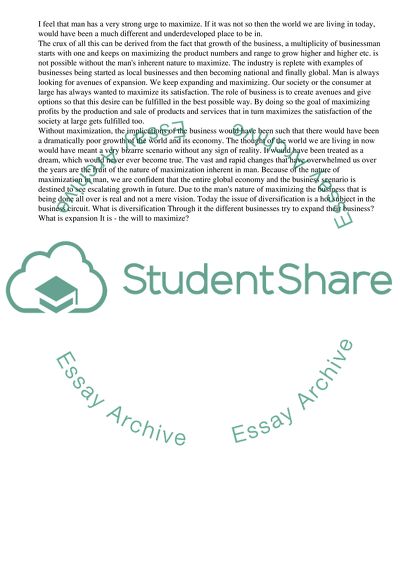 Author View on the It Is not in Mans Nature to Maximize Statement