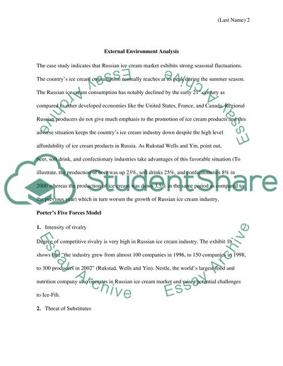 External Environment Analysis of Ice-Fili - Russian-Based Ice Cream Company