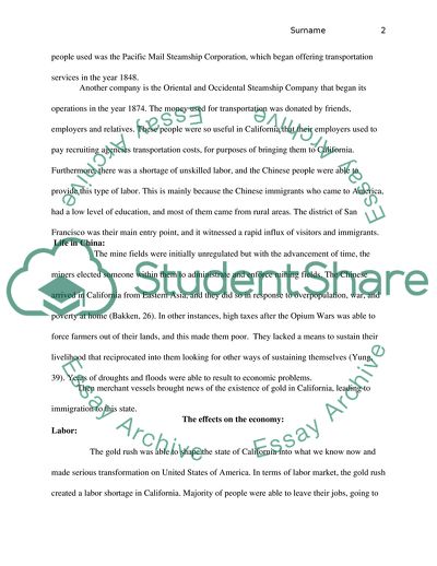 The Gold Rush and the Chinese