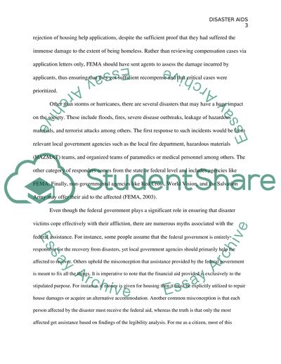 Analysis of Measures after Natural Disasters
