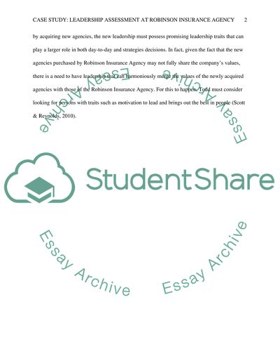 Case Study: Leadership Assessment at Robinson Insurance Agency