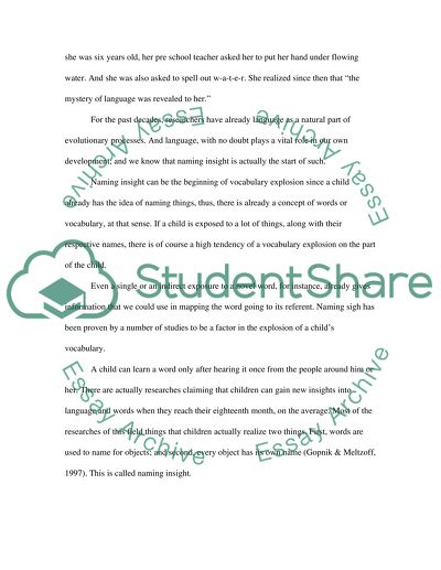 The Beginning of the Vocabulary Explosion