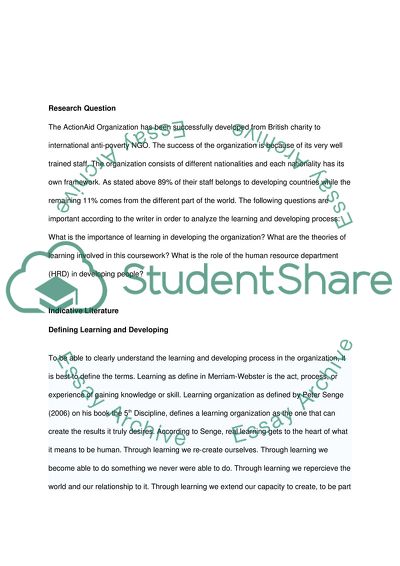 The development of people in an international arena