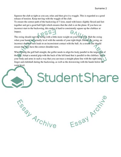 Technique for a Full Golf Swing a 7-Iron