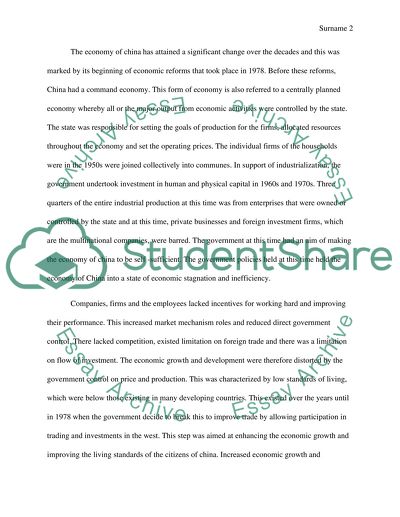 Economic Development of China