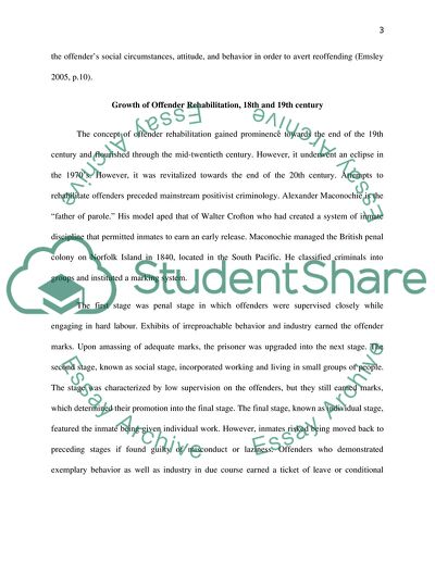 The Development of Offender Rehabilitation into the British Criminal Justice System