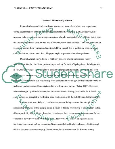 Parental alienation syndrome