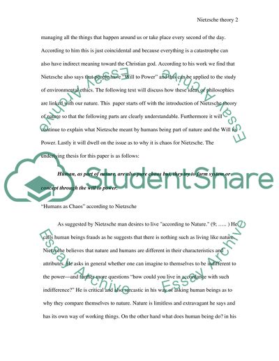 Nietzsches theory of nature