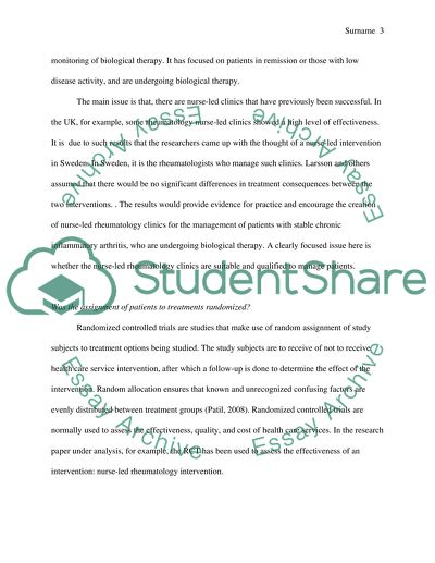 Randomized Controlled Trial of a Nurse-Led Rheumatology Clinic for Monitoring Biological Therapy