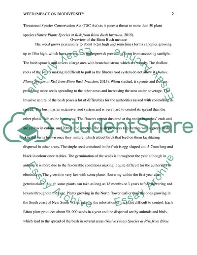 Weed Impact on Biodiversity