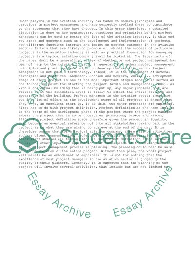 Aviation Project Management