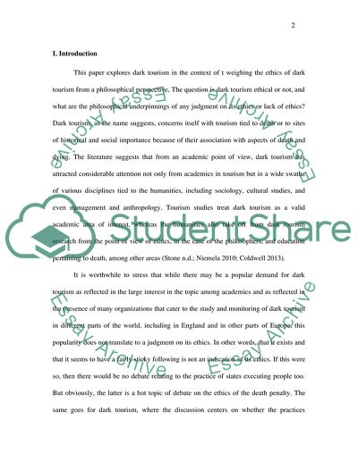 Dark Tourism in the Context of Weighing the Ethics of Dark Tourism from a Philosophical Perspective