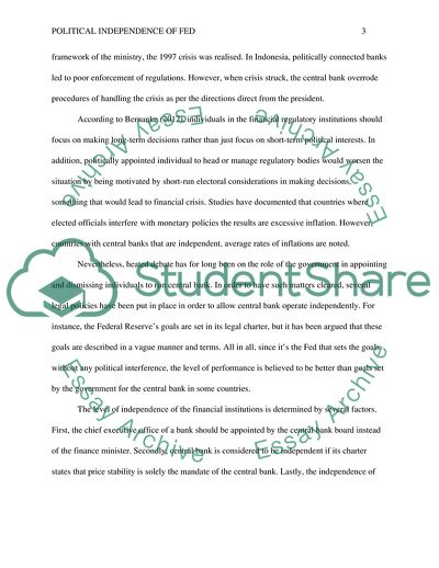 The Political Independence of FED