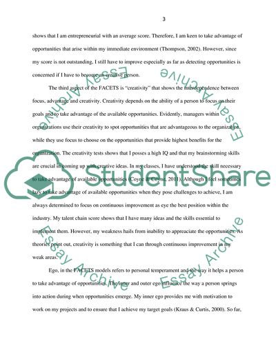 Personal Reflection on Entrepreneur Creativity Potential