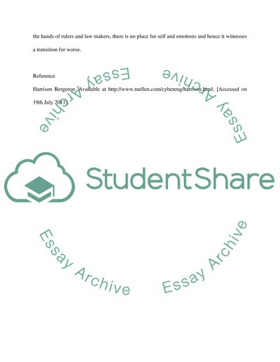 The Plot of Harrison Bergeron