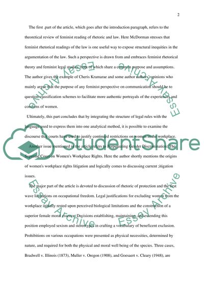 Uniting legl dctrine nd discurse t rethink wmens wrkplce rights, rticle review