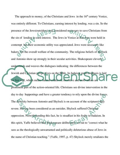 How Does Shakespeare Present the Outsider in Othello - the Moor of Venice