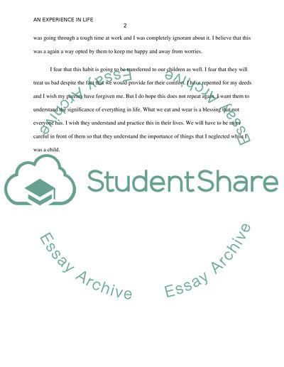 An Experience in Life