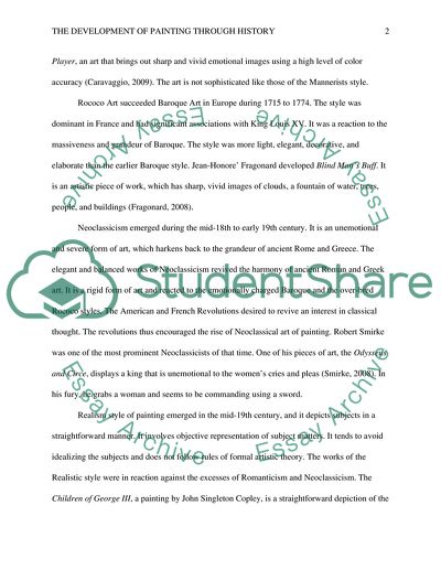 The development of painting through history