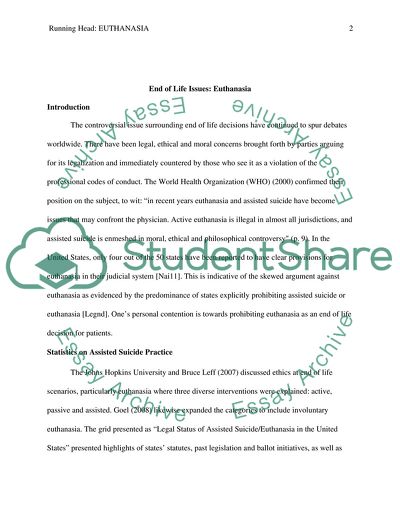 End of Life Issues: Euthanasia