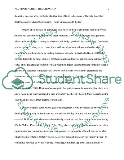 Provider-Patient Relationship