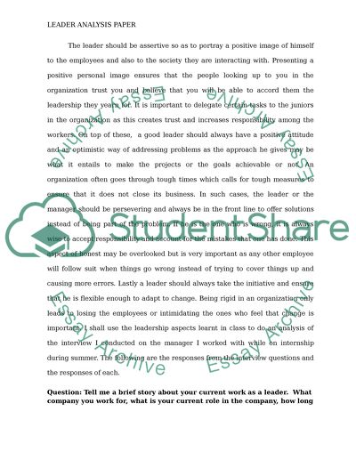 good leader in business essay