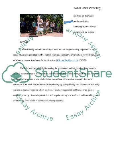 Do Freshmen Students need RAs at Miami University