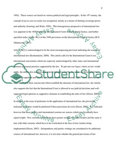 Main Sources of International Law