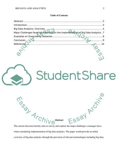 Big Data and Analytics