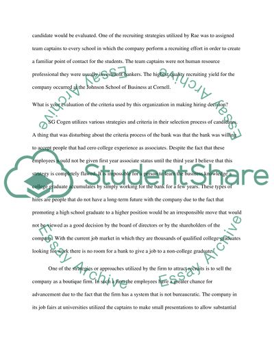Analyzing the hiring process of the firm