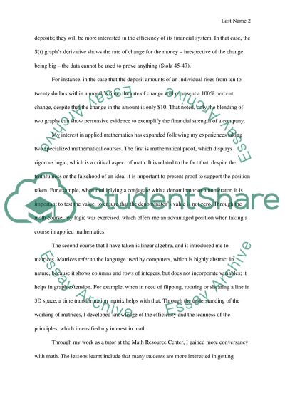 Applied Mathematics Admission Application Essay Example Topics And 