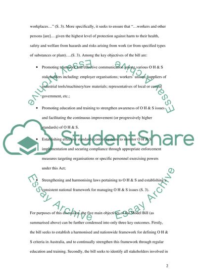 Occupational Health and Safety College Essay Example | Topics and Well ...