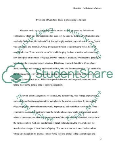 Evolution of Genetics: From Philosophy to Science