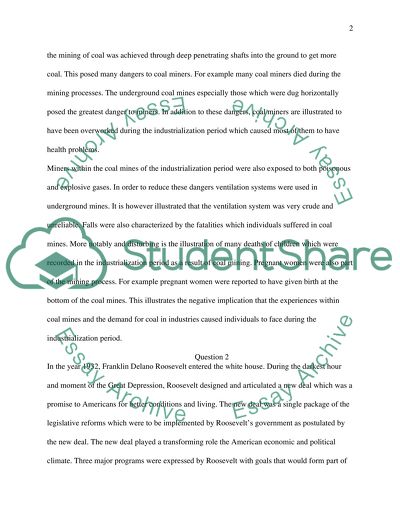 Industrial Revolution, New Deal, WWI, WWII, and Feminism