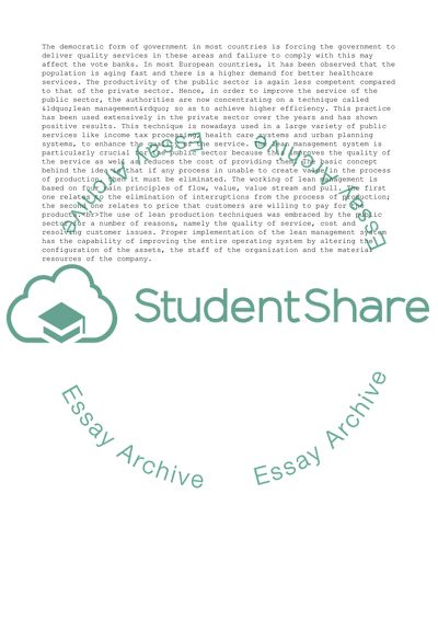 Lean Management and Performance Targets in Organizations